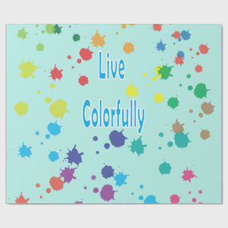 Leef Kleurrijk Modern Spatpatroon Cadeaupapier