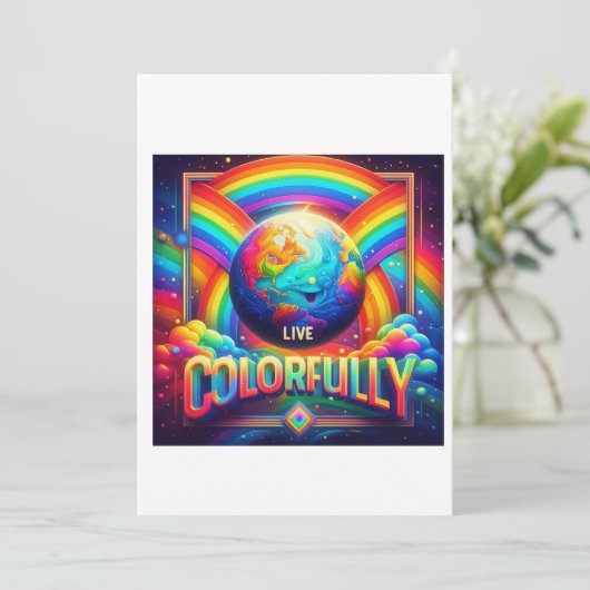 Leef kleurvol kaart (Staand voorkant)