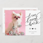 Leef Lach Blaff | Huisdier Kerstmis 2 Foto Feestdagenkaart (Voorkant / Achterkant)