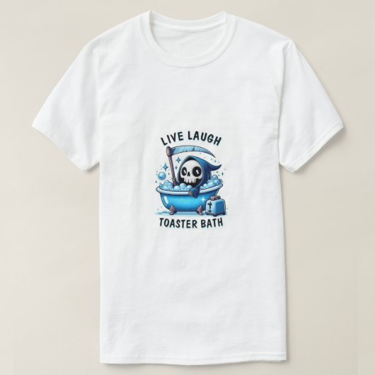 Leef, Lach, Broodrooster bad T-shirt (Design voorkant)
