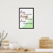 Leef, lach en liefde poster (Keuken)