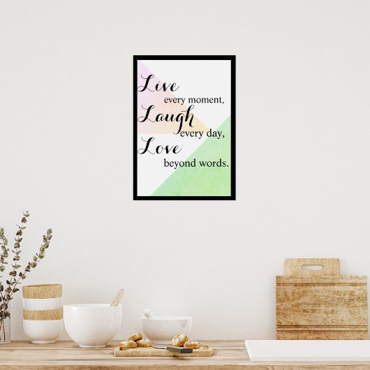 Leef, lach en liefde poster (Keuken)