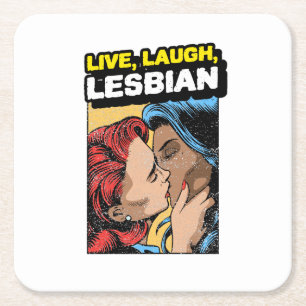 Leef Lach Lesbienne Kartonnen Onderzetters