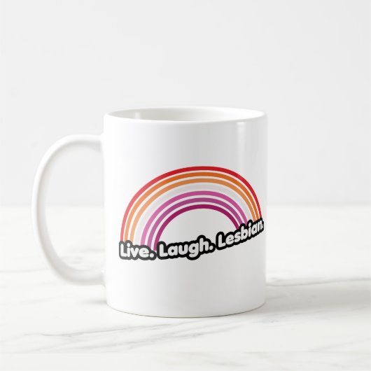 "Leef Lach Lesbienne" Koffiemok (Links)