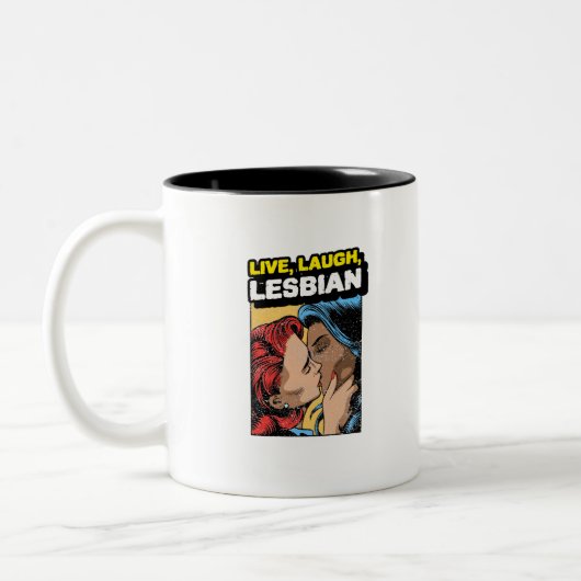 Leef Lach Lesbienne Tweekleurige Koffiemok (Links)