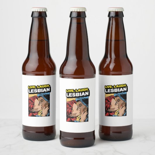 Leef Lach Lesbisch Bier Etiket (Flessen)