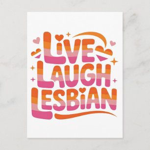 Leef Lach Lesbisch Grappige LGBTQ Gemeenschap Feestdagenkaart