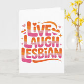 Leef Lach Lesbisch Grappige LGBTQ Gemeenschap Kaart (Gele Bloem)