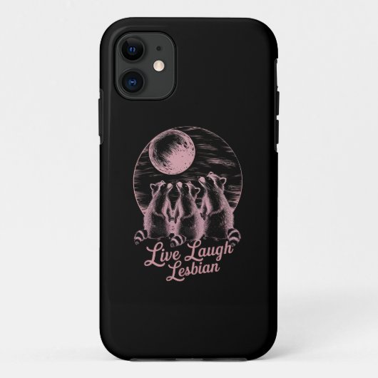 Leef Lach Lesbische Wasbeer Lesbische LGBTQ Pride Case-Mate iPhone Case (Achterkant)