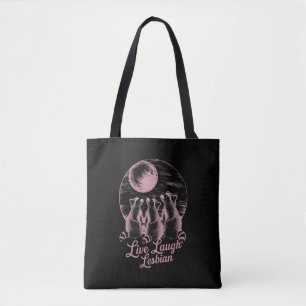 Leef Lach Lesbische Wasbeer Lesbische LGBTQ Pride Tote Bag