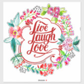 Leef lach lief bloem Sticker (Vel)