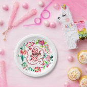Leef lach lief bloemig papieren bordje (Feest)
