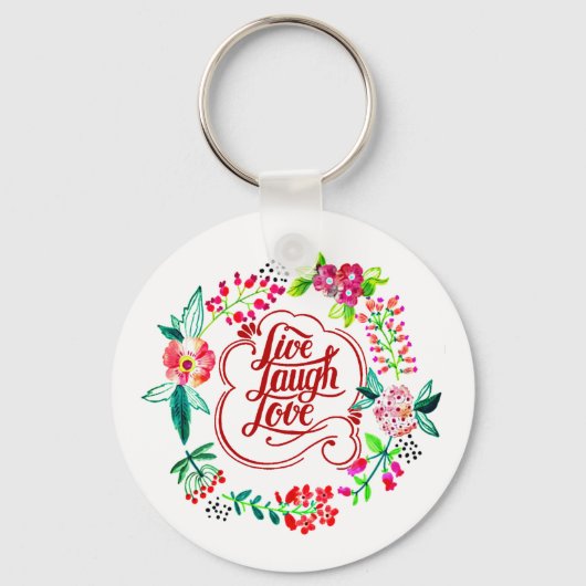 Leef lach lief bloemig  sleutelhanger (Voorkant)