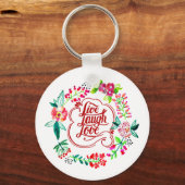 Leef lach lief bloemig  sleutelhanger (Voorkant)