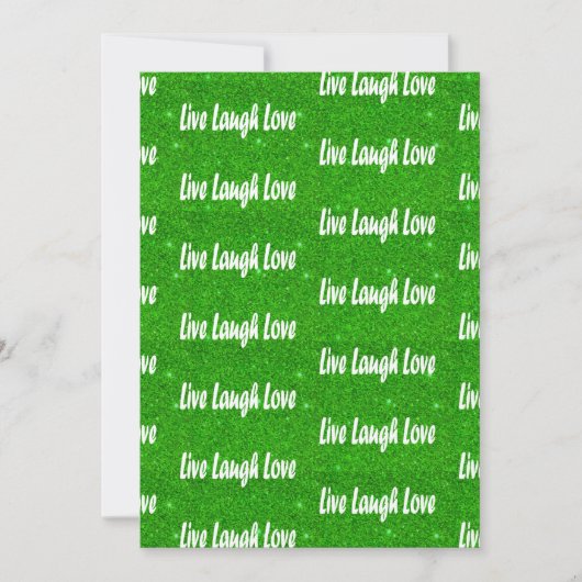 Leef Lach Lief Groene Positieve Boodschap Kaart (Voorkant)