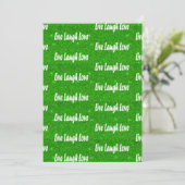 Leef Lach Lief Groene Positieve Boodschap Kaart (Staand voorkant)