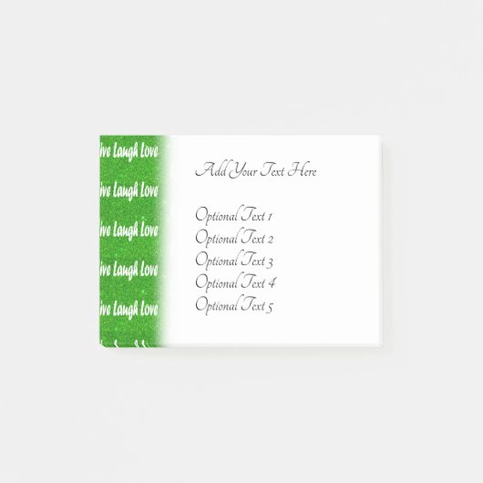 Leef Lach Lief Groene Positieve Boodschap Post-it® Notes (Voorkant)