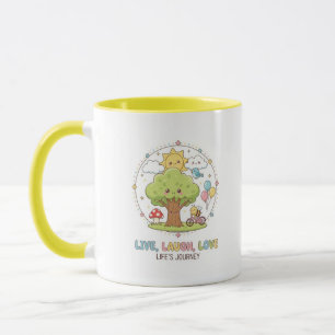 Leef Lach Lief Illustratie-Gelukkige Natuur Reis Mok