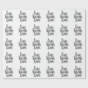 Leef Lach Lief – Klassieke Inspirerende Typografie Cadeaupapier