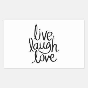Leef Lach Lief – Klassieke Inspirerende Typografie Rechthoekige Sticker