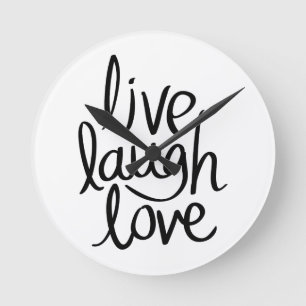 Leef Lach Lief – Klassieke Inspirerende Typografie Ronde Klok