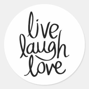 Leef Lach Lief – Klassieke Inspirerende Typografie Ronde Sticker