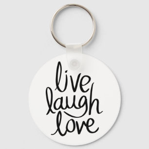 Leef Lach Lief – Klassieke Inspirerende Typografie Sleutelhanger