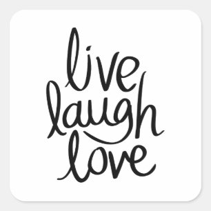 Leef Lach Lief – Klassieke Inspirerende Typografie Vierkante Sticker