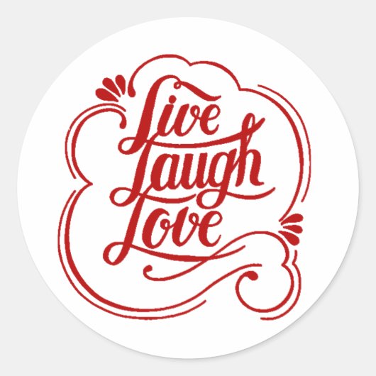 Leef lach lief klassieke ronde sticker (Voorkant)