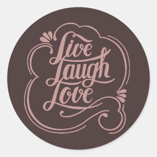 Leef lach lief klassieke ronde sticker (Voorkant)