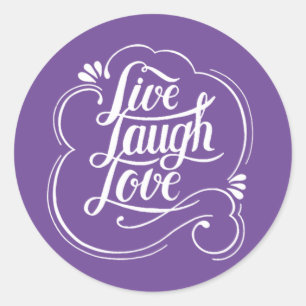 Leef lach lief ronde sticker