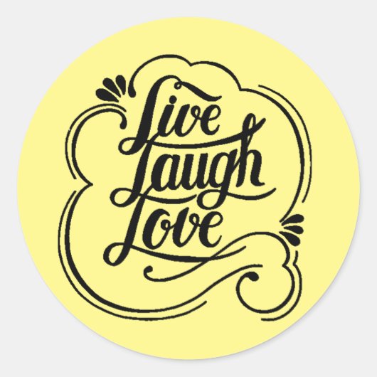 Leef lach lief  ronde sticker (Voorkant)