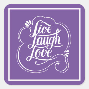 Leef lach lief  vierkante sticker