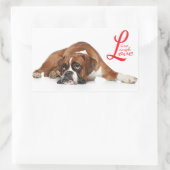 Leef, lach, Liefde Boxer Puppy Dog Groet Sticker (Tas)