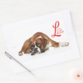 Leef, lach, Liefde Boxer Puppy Dog Groet Sticker (Envelop)