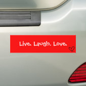 Leef. Lach. Liefde. Bumpersticker (Op auto)