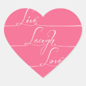 Leef, lach, liefde hart sticker (Voorkant)