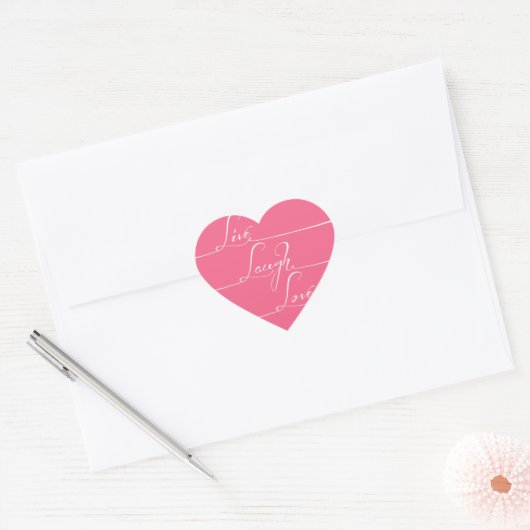 Leef, lach, liefde hart sticker (Envelop)