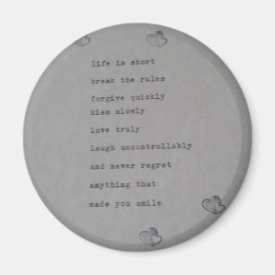 Leef, lach, liefde - inspirerend quote magneet