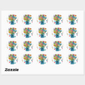 Leef, lach liefde  ronde sticker (Vel)