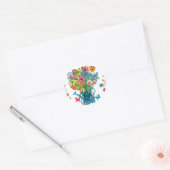Leef, lach liefde  ronde sticker (Envelop)