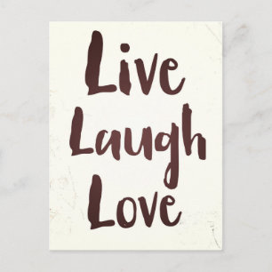 Leef Lach Liefde vintage inspirerende quote Briefkaart