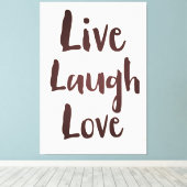 Leef Lach Liefde vintage inspirerende quote Canvas Afdruk (Insitu (Houten vloer))