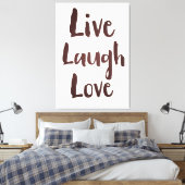 Leef Lach Liefde vintage inspirerende quote Canvas Afdruk (Insitu (Slaapkamer))