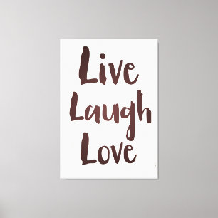 Leef Lach Liefde vintage inspirerende quote Canvas Afdruk