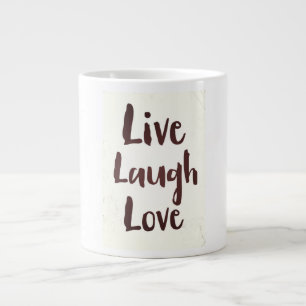 Leef Lach Liefde vintage inspirerende quote Grote Koffiekop
