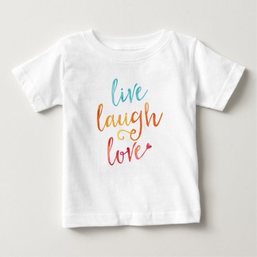 Leef, lach, liefde waterverf kinder T-shirt (Voorkant)