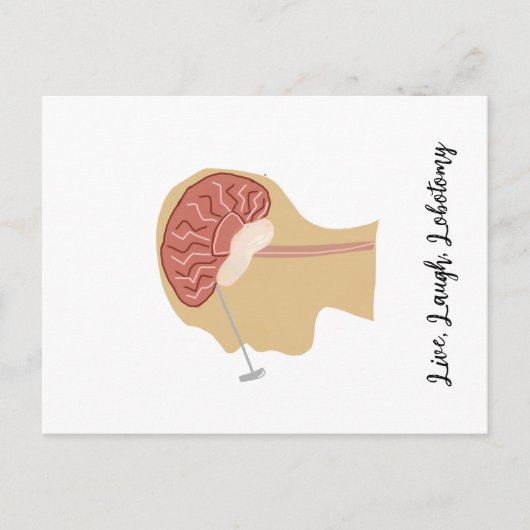 Leef, Lach, Lobotomie Briefkaart (Voorkant)
