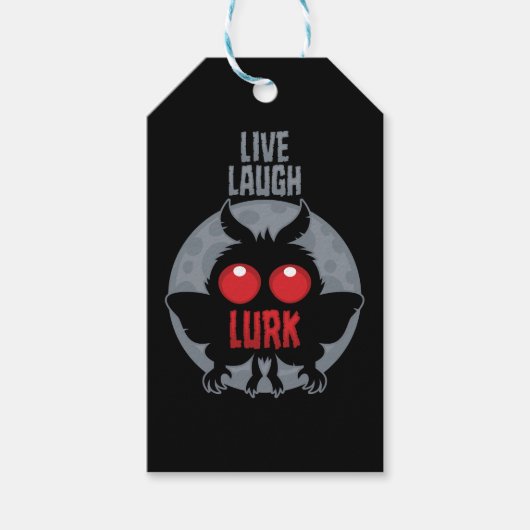 Leef Lach Loer Mothman Cryptid Cadeaulabel (Voorkant)