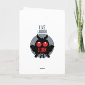 Leef Lach Loer Mothman Cryptid Kaart (Achterkant)